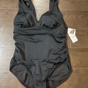 Black Time and Tru black one piece swimsuit